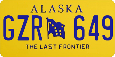 AK license plate GZR649