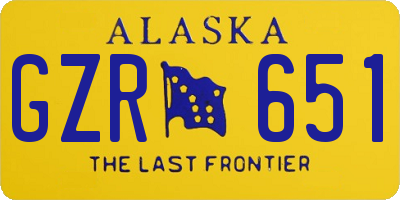 AK license plate GZR651