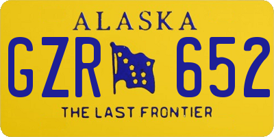 AK license plate GZR652