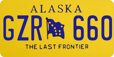 AK license plate GZR660