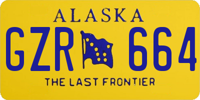 AK license plate GZR664