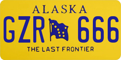 AK license plate GZR666