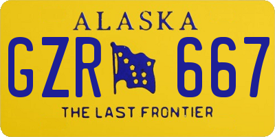 AK license plate GZR667