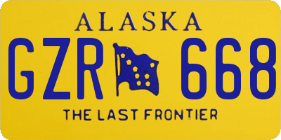 AK license plate GZR668