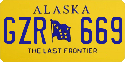 AK license plate GZR669