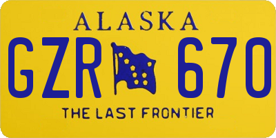 AK license plate GZR670