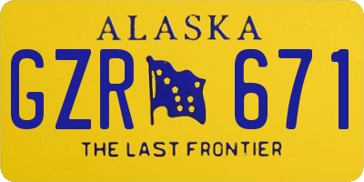 AK license plate GZR671