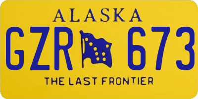 AK license plate GZR673