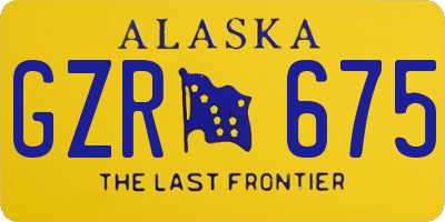 AK license plate GZR675