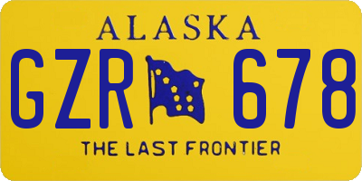 AK license plate GZR678