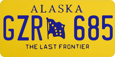 AK license plate GZR685