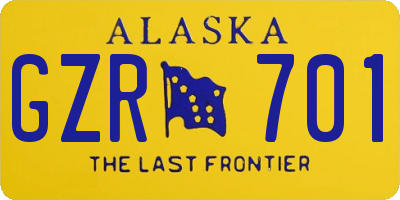 AK license plate GZR701