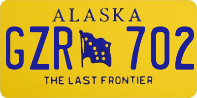 AK license plate GZR702