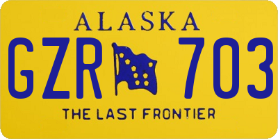 AK license plate GZR703