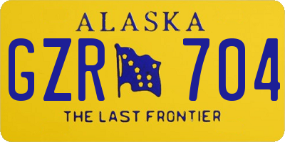 AK license plate GZR704