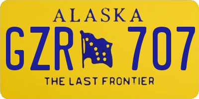 AK license plate GZR707