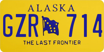 AK license plate GZR714