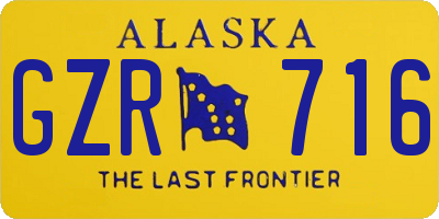 AK license plate GZR716