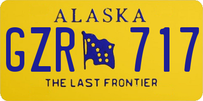 AK license plate GZR717