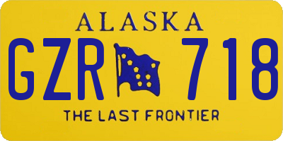 AK license plate GZR718