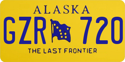 AK license plate GZR720