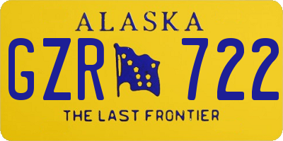 AK license plate GZR722