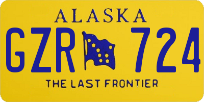 AK license plate GZR724