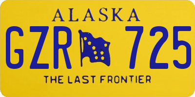 AK license plate GZR725