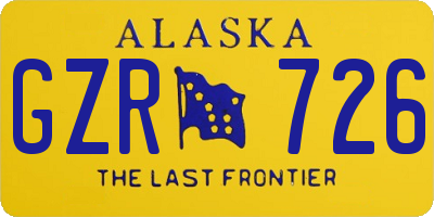 AK license plate GZR726