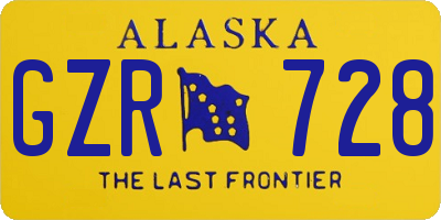 AK license plate GZR728