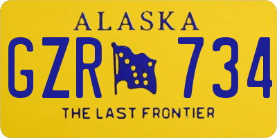 AK license plate GZR734