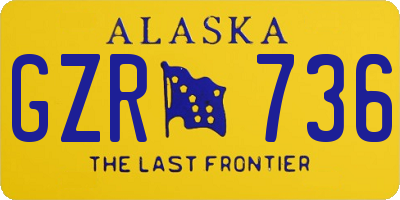 AK license plate GZR736