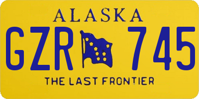 AK license plate GZR745