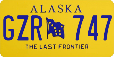 AK license plate GZR747