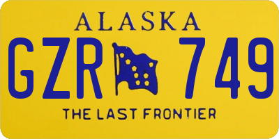 AK license plate GZR749