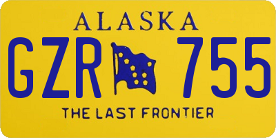 AK license plate GZR755