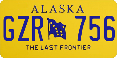 AK license plate GZR756