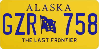 AK license plate GZR758