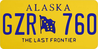 AK license plate GZR760