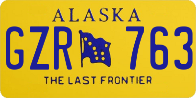 AK license plate GZR763