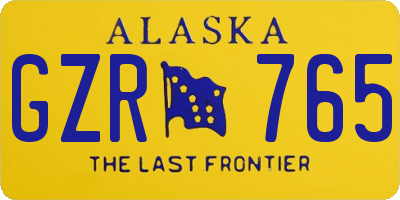 AK license plate GZR765