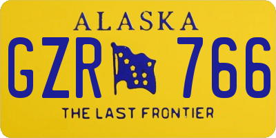 AK license plate GZR766