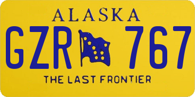 AK license plate GZR767