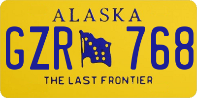 AK license plate GZR768