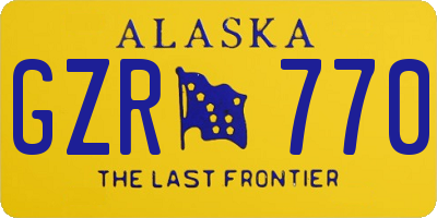 AK license plate GZR770