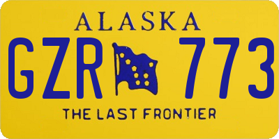 AK license plate GZR773