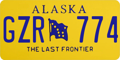 AK license plate GZR774