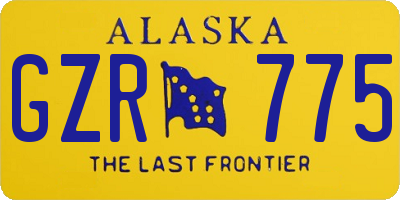 AK license plate GZR775