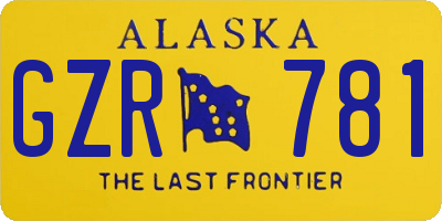 AK license plate GZR781