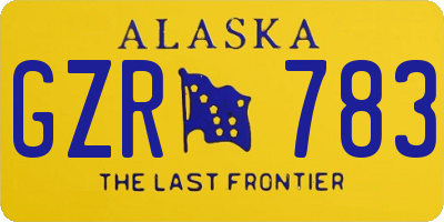 AK license plate GZR783